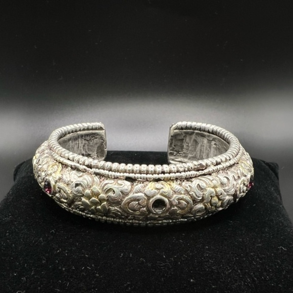 Vintage Tibetan Silver Cuff Bracelet – Turquoise, Boho